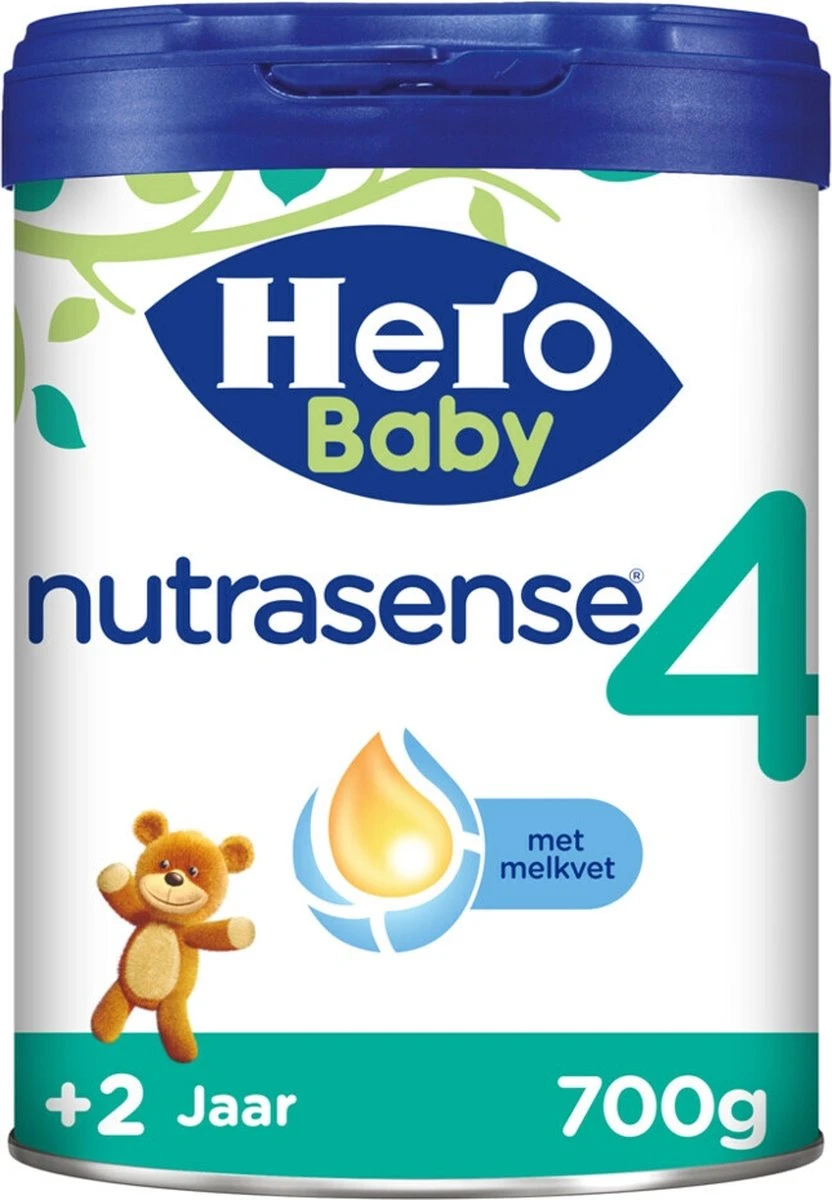 Hero Baby Nutrasense 4 (2+ Jaar) - Flesvoeding - 3 X 700gr - Peutermelk - Met Melkvet - Palmolie Vrij 4 Hero Baby Nutrasense 4 (2+ Jaar) - Flesvoeding - 3 X 700gr - Peutermelk - Met Melkvet - Palmolie Vrij - Afbeelding 2