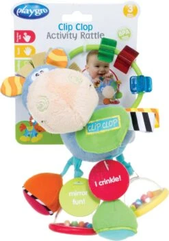 Playgro Clip Clop Rammelaar - Blauw - Activiteitenspeeltje - Kraamkado -Bekend Babyproducten Winkel 843x1200