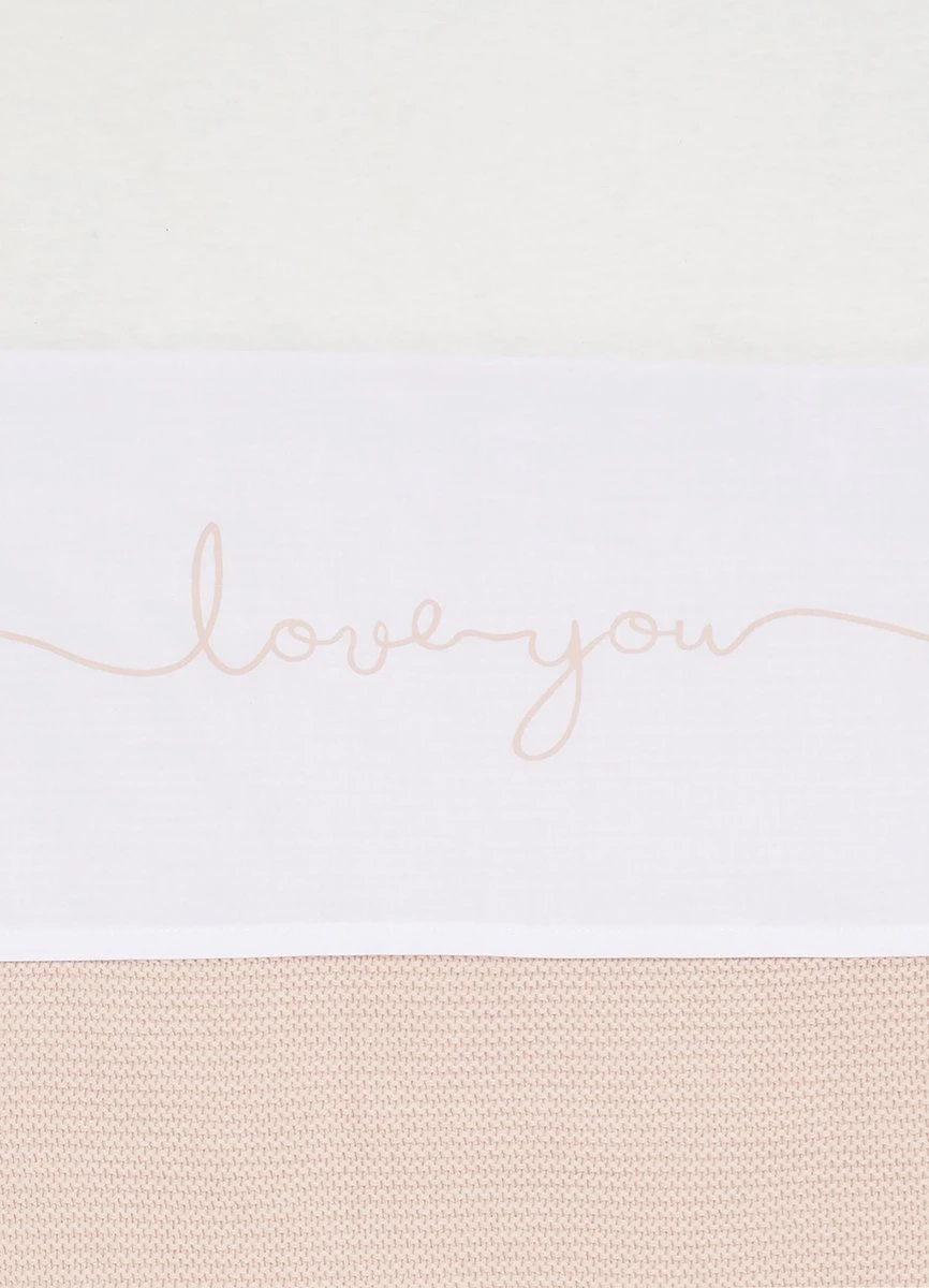 Jollein Baby Laken Ledikant 120x150cm Love You - Pale Pink 4 Jollein Baby Laken Ledikant 120x150cm Love You - Pale Pink - Afbeelding 2
