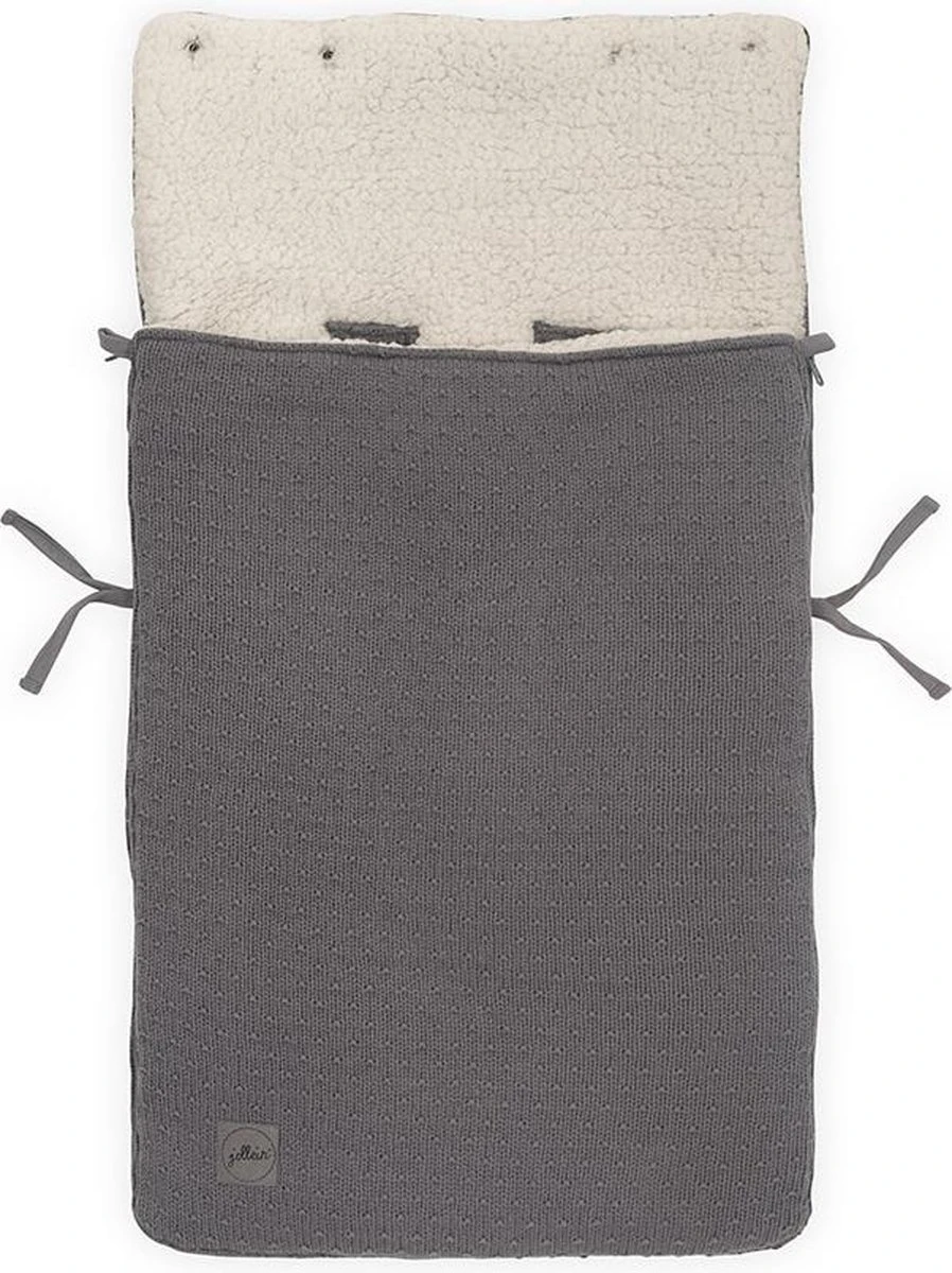 Jollein Voetenzak Voor Autostoel & Kinderwagen - Bliss Knit - Storm Grey 5 Jollein Voetenzak Voor Autostoel & Kinderwagen - Bliss Knit - Storm Grey - Afbeelding 3