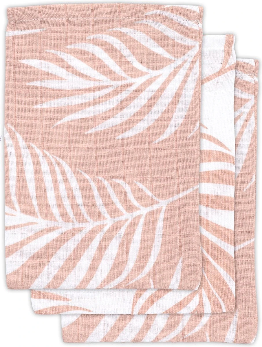 Jollein Baby Hydrofiel Washandje Nature - Pale Pink - 3 Stuks 3 Jollein Baby Hydrofiel Washandje Nature - Pale Pink - 3 Stuks