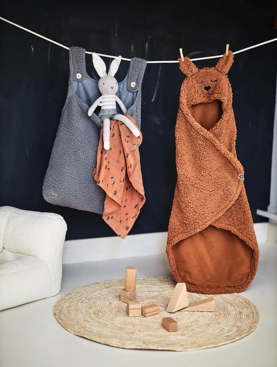 Jollein Wikkeldeken Bunny 100x105cm - Caramel 9 Jollein Wikkeldeken Bunny 100x105cm - Caramel - Afbeelding 7