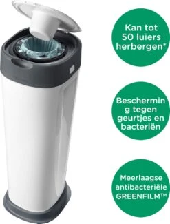 Tommee Tippee Twist & Click XL-luieremmer - Voor Maximaal 60 Luiers - Milieuvriendelijker Systeem - 1 Navulcassette - Duurzaam Geproduceerde Antibacteriële GREENFILM -Bekend Babyproducten Winkel 911x1200 11