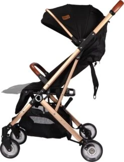 Ding Vivo Wandelwagen - Zwart/Rose - Inklapbare Buggy - Inclusief Boodschappenmandje En Zonnekap -Bekend Babyproducten Winkel 920x1200