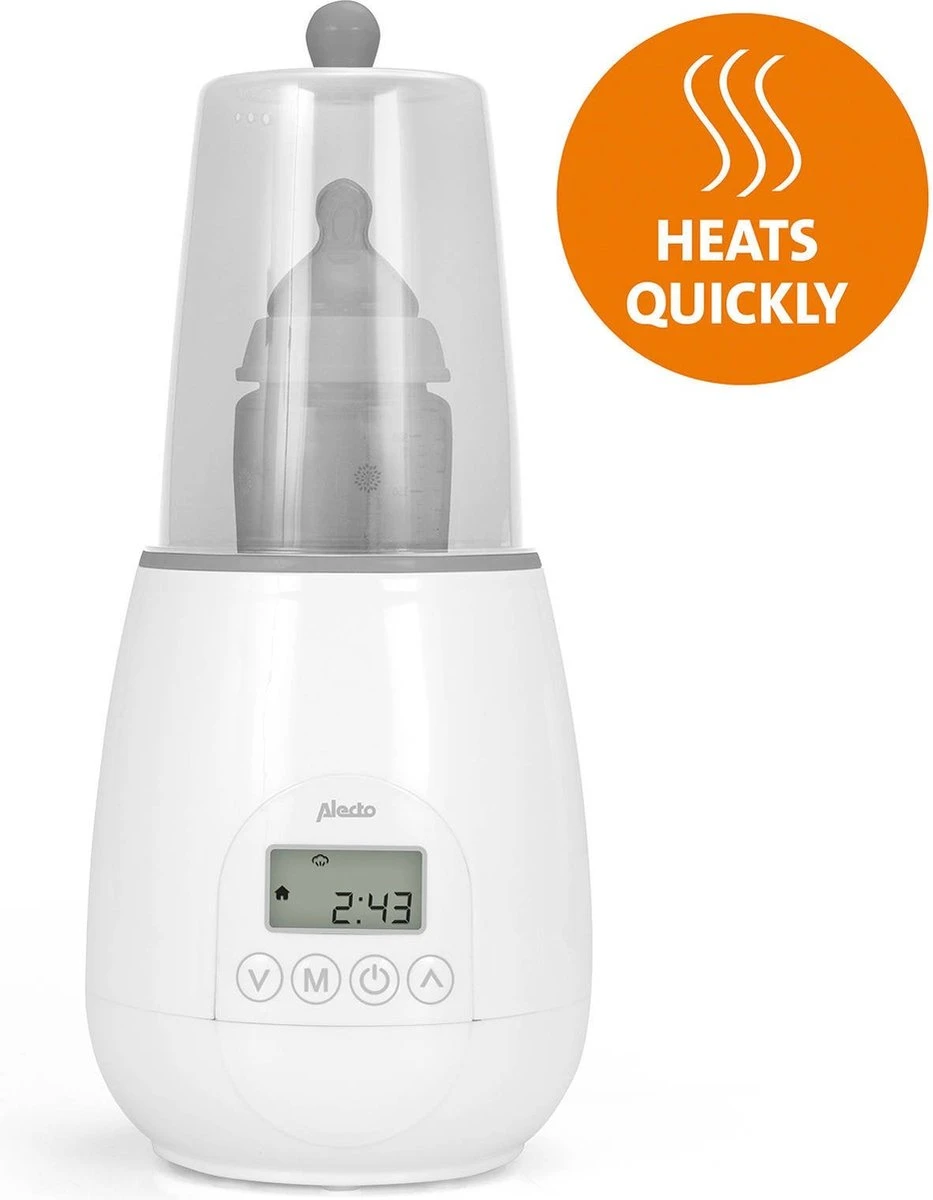 Alecto BW-700 - Snelle Digitale Flessenwarmer 500W Voor Opwarmen, Steriliseren En Ontdooien - Inclusief Stoomkap - Bediening Via Display - Wit 8 Alecto BW-700 - Snelle Digitale Flessenwarmer 500W Voor Opwarmen, Steriliseren En Ontdooien - Inclusief Stoomkap - Bediening Via Display - Wit - Afbeelding 6