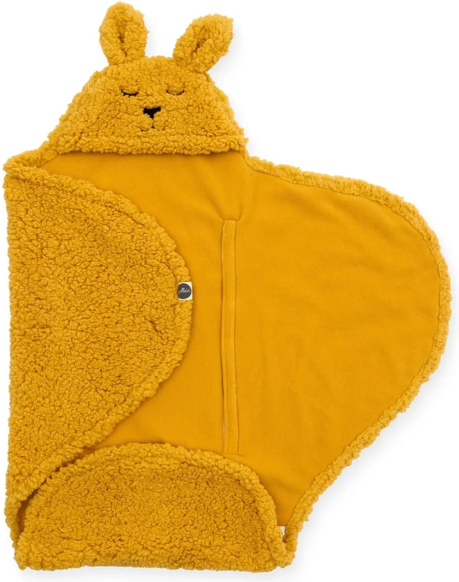 Jollein Wikkeldeken Bunny 100x105cm - Mustard 4 Jollein Wikkeldeken Bunny 100x105cm - Mustard - Afbeelding 2