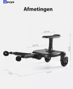 Merkloos Meerijdplankje Universeel Buggy/Kinderwagen - Kinderwagen Accessoire Met Afneembaar Zitje Van Hoogwaardige Kwaliteit - Verstelbaar Meerijdplankje -Bekend Babyproducten Winkel 975x1200 2