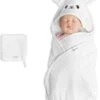 Navaris Badcape Met Capuchon Voor Baby - Set Met Badcape En Washandje - 100% Bamboe - Voor Baby's Van 0-12 Maanden - Oeko-tex Gecertificeerd - Schaap -Bekend Babyproducten Winkel 976x1200 4