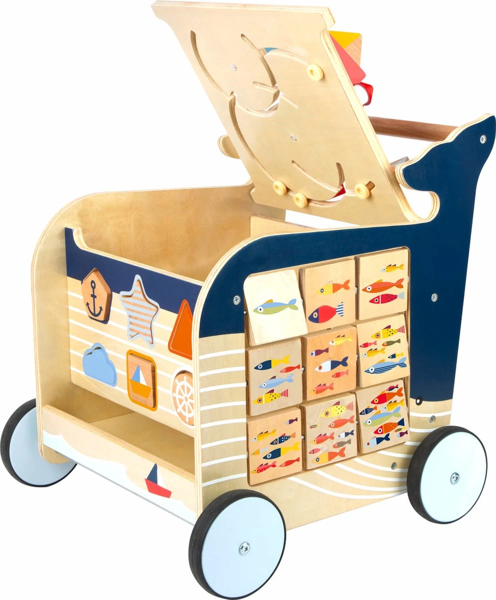 Baby Walvis Loopwagen - Houten Speelgoed Vanaf 1 Jaar 7 Baby Walvis Loopwagen - Houten Speelgoed Vanaf 1 Jaar - Afbeelding 5