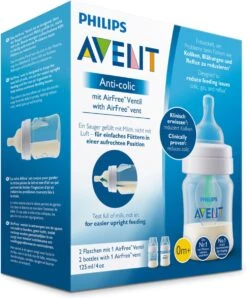 Philips Avent Anti-colic SCF810/24 - Babyfles (125 Ml) Antikrampjes Met AirFree Ventiel - 2 Stuks -Bekend Babyproducten Winkel 996x1200
